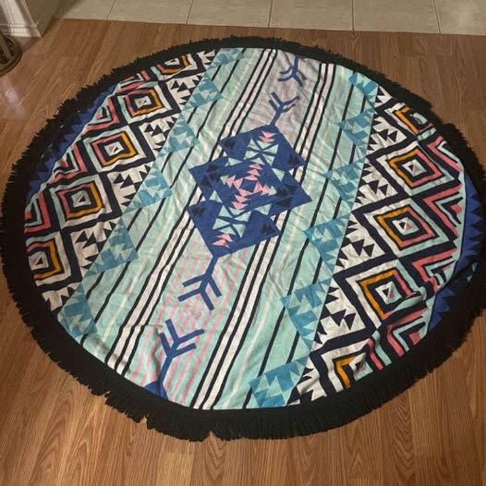 Better Homes & Gardens Aztec Diamond Round Beach Towel